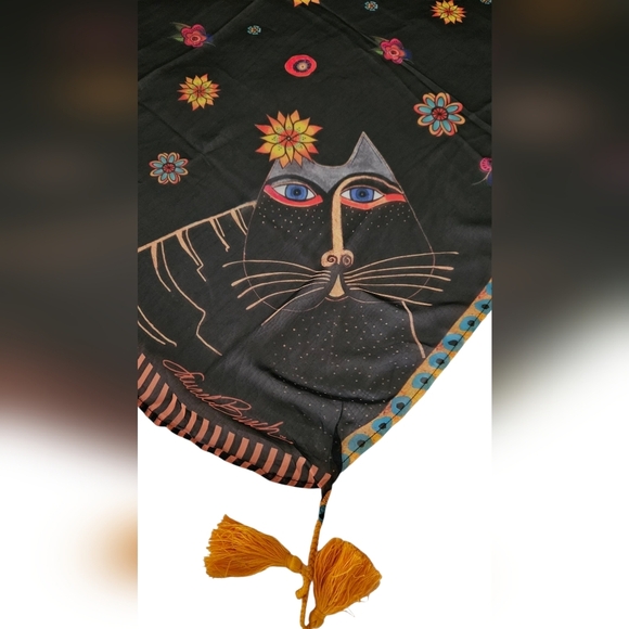 Laurel Burch Cat Scarf 33 X 33- NWT - Picture 3 of 7